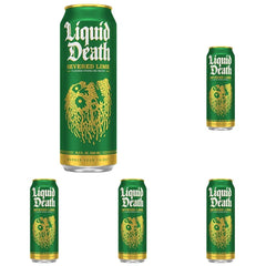 Liquid Death Severed Lime Sparkling Water Single, 19.2 FZ (Pack of 5)