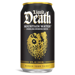 Liquid Death Sparkling Mountain Water, Real Mountain Source, Ice-Cold Cans, Infinitely Recyclable, 12 Fl Oz (Pack of 12)