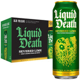 Liquid Death Soda-Flavored Sparkling Water - Severed Lime (Classic Lime Soda), Less Sugar*, Huge Flavor, No Artificial Sweeteners, King Size 19.2 Fl Oz (Pack of 12)