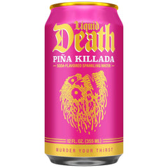 Liquid Death Soda-Flavored Sparkling Water - Piña Killada (Classic Piña Colada), Less Sugar*, Huge Flavor, No Caffeine, No Artificial Sweeteners, 12 Fl Oz (Pack of 12)