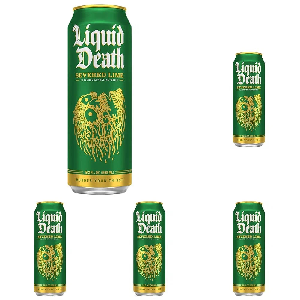 Liquid Death Severed Lime Sparkling Water Single, 19.2 FZ (Pack of 5)
