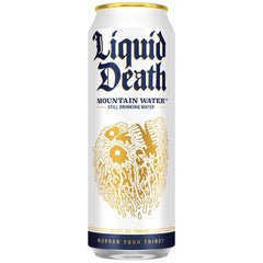 Liquid Death Still Mountain Water, Real Mountain Source, Ice-Cold Cans, Infinitely Recyclable, King Size 19.2 Fl Oz (Pack of 12)
