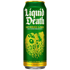 Liquid Death Soda-Flavored Sparkling Water - Severed Lime (Classic Lime Soda), Less Sugar*, Huge Flavor, No Artificial Sweeteners, King Size 19.2 Fl Oz (Pack of 12)