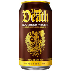 Liquid Death Soda-Flavored Sparkling Water - Rootbeer Wrath, Less Sugar*, Huge Flavor, No Caffeine, No Artificial Sweeteners, 12 Fl Oz (Pack of 12)