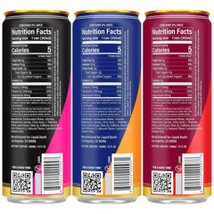 Liquid Death Sparkling Energy Variety Pack, Zero Sugar Energy Drink, Unextreme Caffeine 100mg, Essential Vitamins, 3 Flavors: Strawberry, Orange, and Murder Mystery, 12 Fl Oz (Pack of 12)